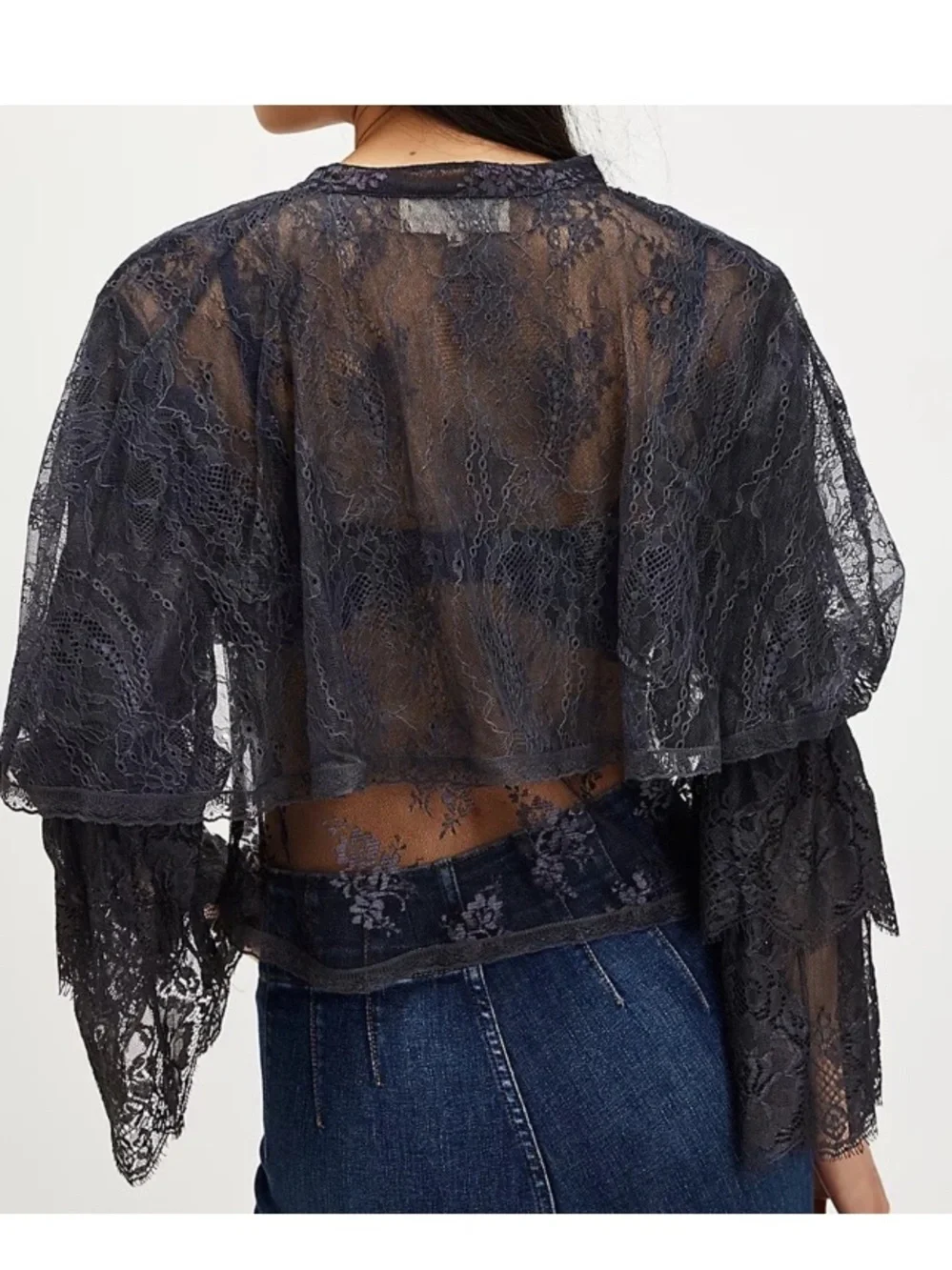 Nigel Preston for Free People Lace Bolero Cardigan Medium